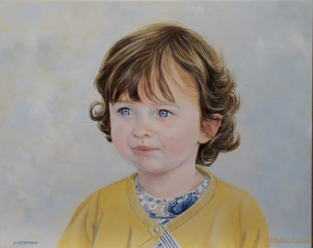 Portrait, huile sur toile, commande, Martine Carraud